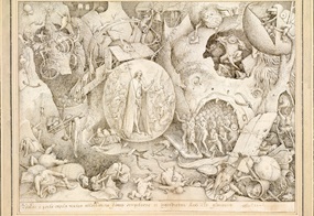 Pieter Bruegel der Ältere, Höllenfahrt Christi, 1561 (23 x 30 cm, Feder in Braun, auf Papier) Foto: Albertina, Wien