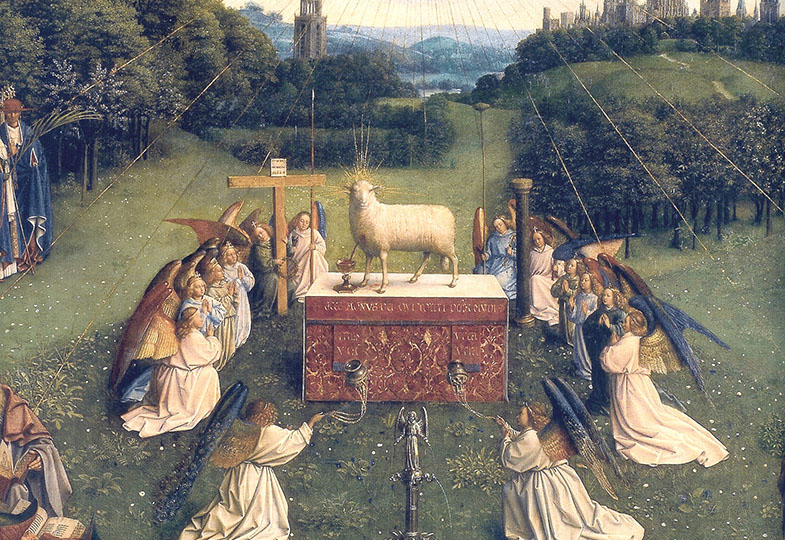  Jan van Eyck (1390-1441): Die Anbetung des Lammes