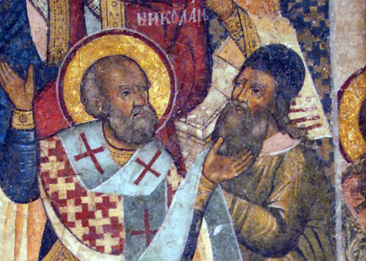 St. Nikolaus von Myra ohrfeigt Arius