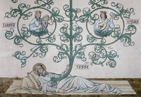 Darstellung der Wurzel Jesse in der Sint-Leonarduskerk, Sint-Lenaarts