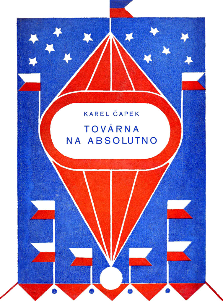 Buchumschlag zu "Das Absolutum oder Die Gottesfabrik" von Karel Čapek, gestaltet von seinem Bruder Josef Čapek, 1922