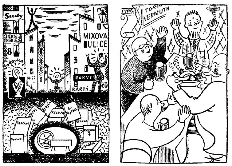 Buchillustrationen zu Karel Čapeks 