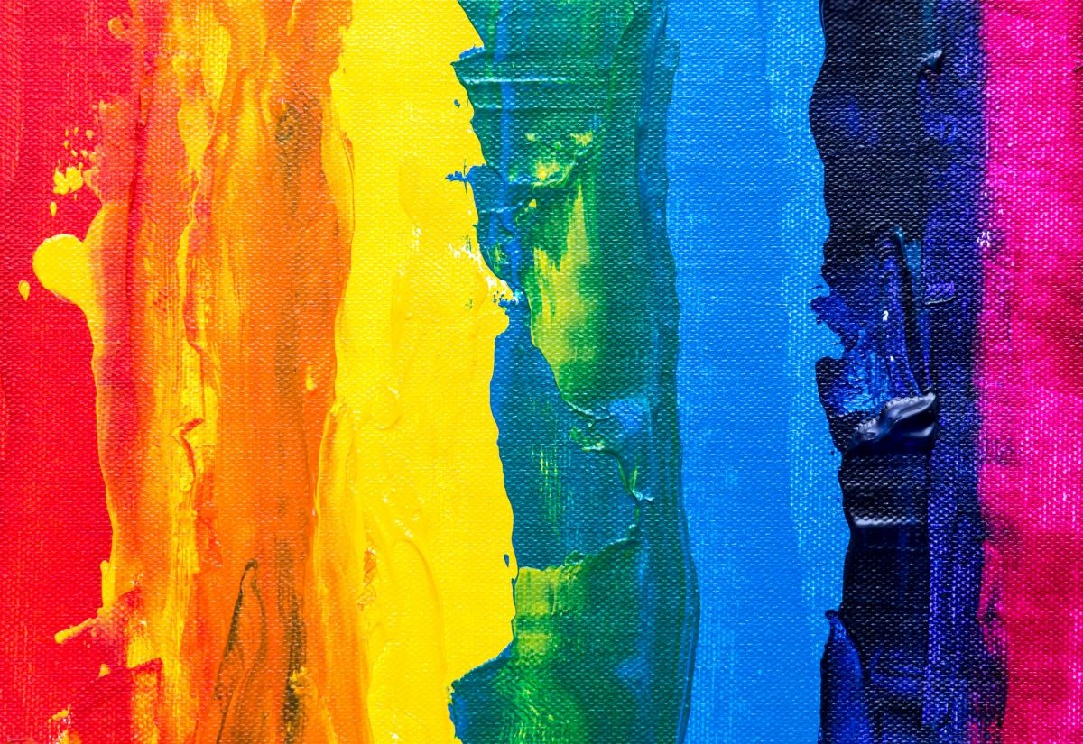 Regenbogenfahne, gemalt
