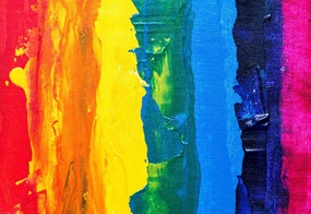 Regenbogenfahne, gemalt