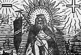 Lithographie aus &quot;Caesar-Antichrist&quot; von Alfred Jarry, in: L'Ymagier, Nr. 2, Januar1895 (Ausschnitt).