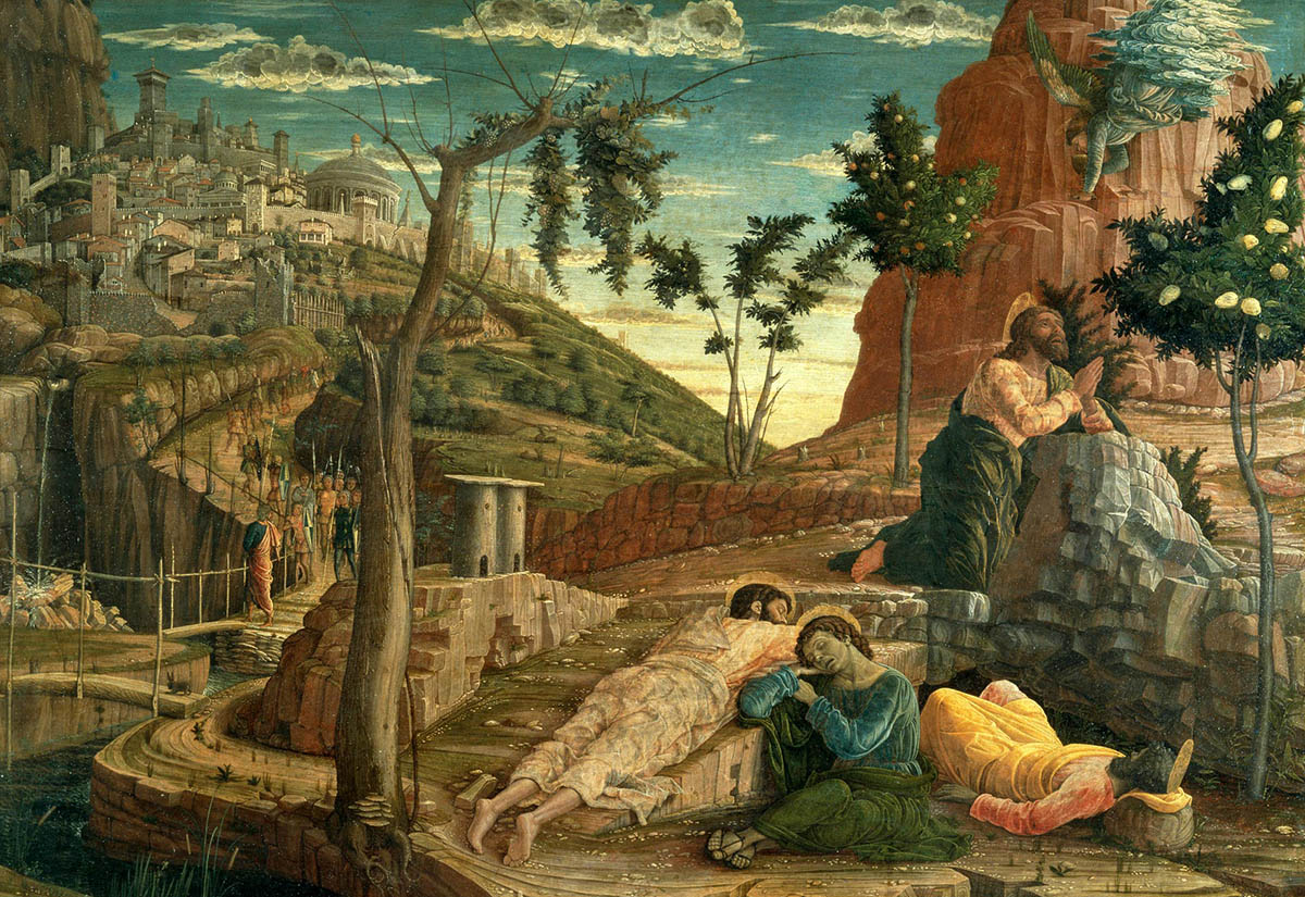 Andrea Mantegna (1431–1506): Christus am Ölberg, Altarretabel von San Zeno in Verona