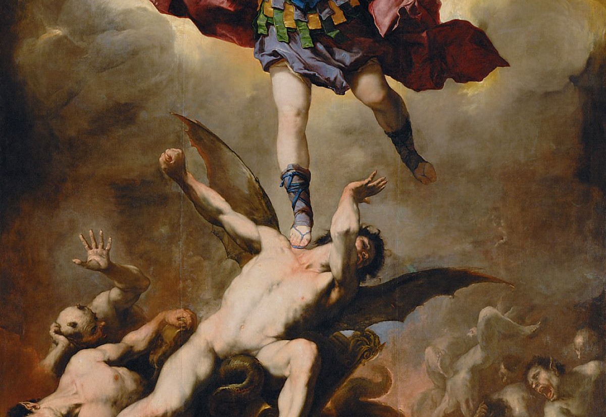 Mit sanftem Schritt in die Hölle: Luca Giordanos Erzengel Michael und das Kreuz