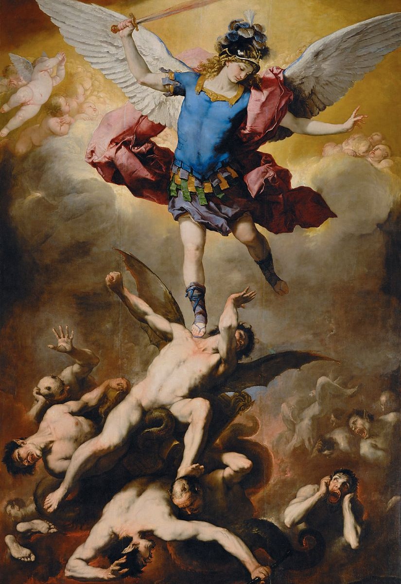 Luca Giordano, Erzengel Michael stürzt die abtrünnigen Engel, um 1660/65, Öl auf Leinwand