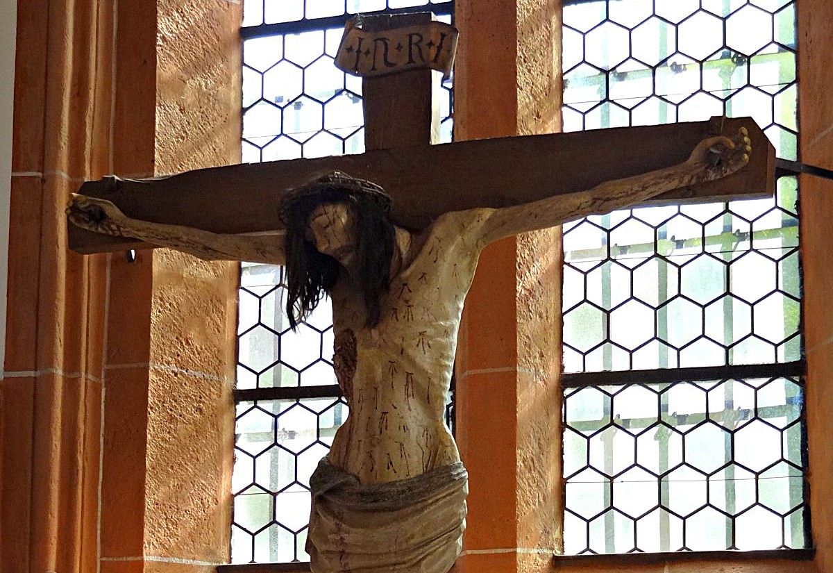Echthaar-Kruzifix in der evangelischen Pfarrkirche Münzenberg