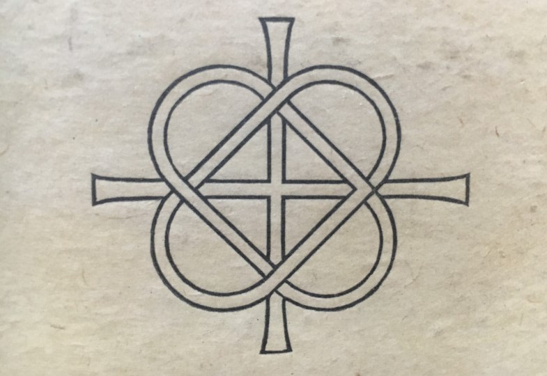 Dem Umschlagdeckel seiner beiden Bände Menschwerdung (1948) ließ Leopold Ziegler dieses Symbol einprägen. "Ein uraltes Zeichen, das in gotischen Kirchen oft zu sehen ist: am Schnittpunkt des Kreuzes zwei Herzen, eines mit der Spitze nach oben und so den gefallenen Adam darstellend, das zweite mit der Spitze nach unten, der 'Eschatos Adam'. Die hierdurch entstehenden Vierecke und Halbkreise fordern zu unabsehbaren Deutungen auf …"