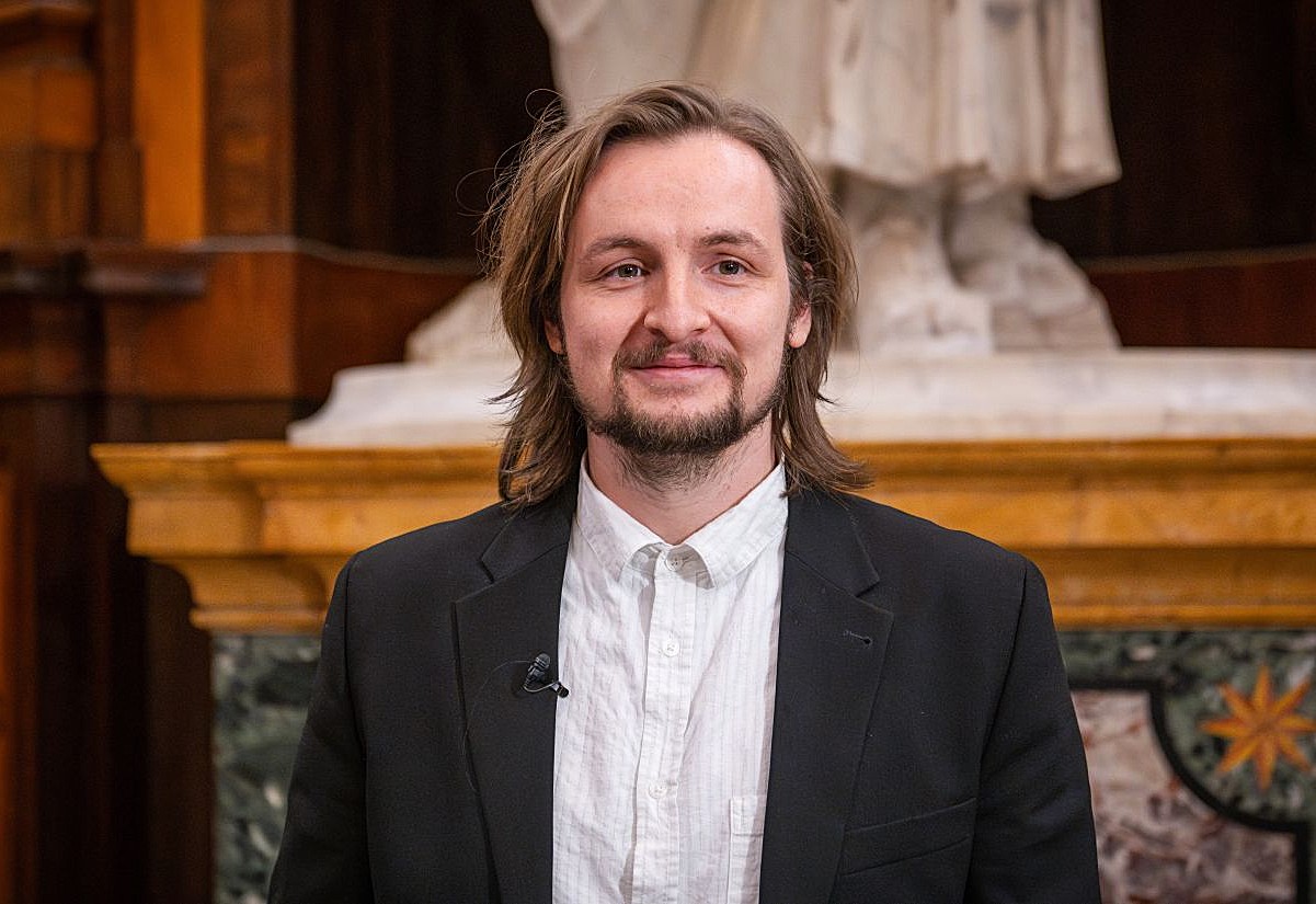 Manuel Andreas Dürr, Schweizer Künstler, am 20. Februar 2026 im Petersdom im Vatikan.