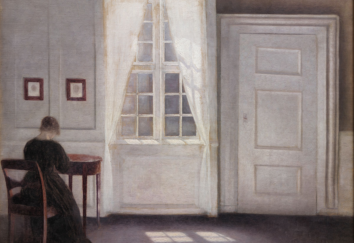 Vilhelm Hammershøi (1864–1916): Interieur in Strandgade, Sonnenlicht auf dem Boden, Statens Museum for Kunst, Kopenhagen