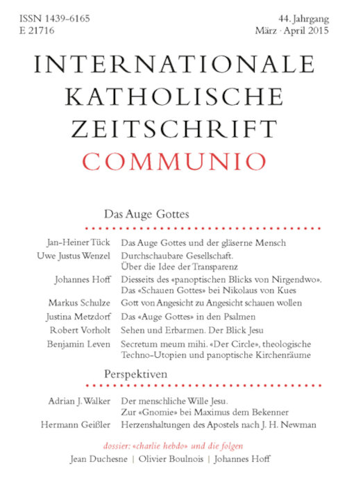 Communio. Internationale katholische Zeitschrift 2/2015