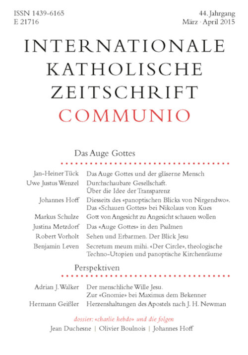 Titelseite Communio. Internationale katholische Zeitschrift 2/2015
