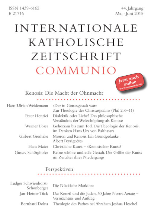 Titelseite Communio. Internationale katholische Zeitschrift 3/2015