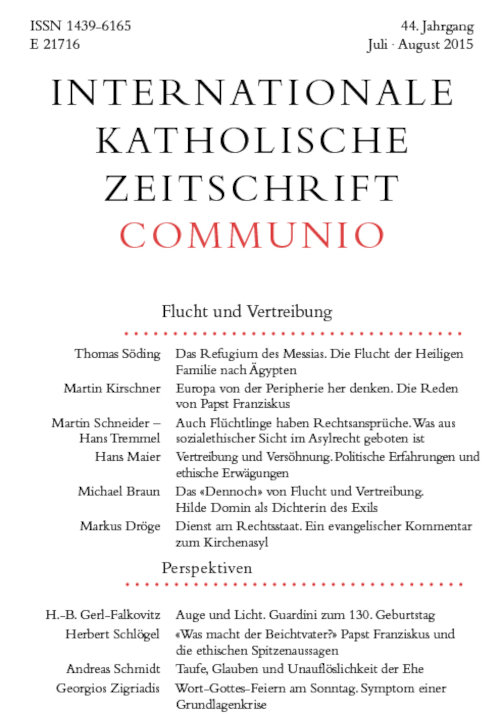 Communio. Internationale katholische Zeitschrift 4/2015