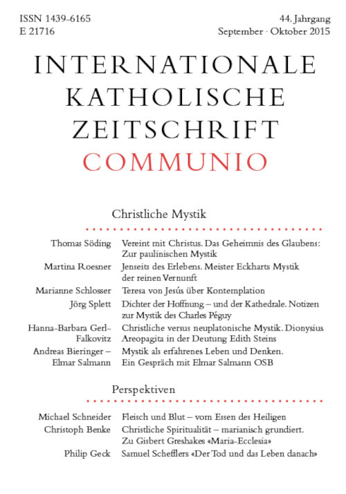 Titelseite Communio. Internationale katholische Zeitschrift 5/2015