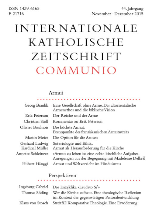 Communio. Internationale katholische Zeitschrift 6/2015