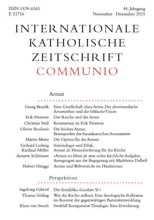 Titelseite Communio. Internationale katholische Zeitschrift 6/2015