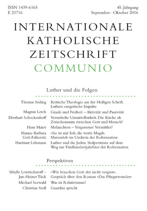 Communio. Internationale katholische Zeitschrift 5/2016