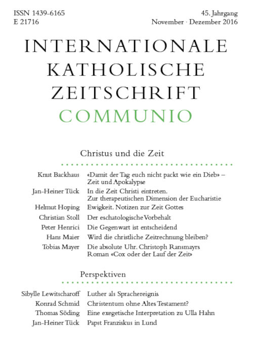 Titelseite Communio. Internationale katholische Zeitschrift 6/2016