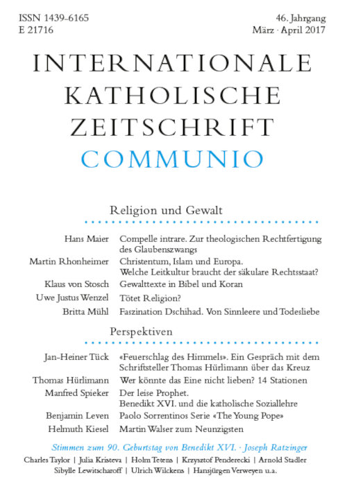 Communio. Internationale katholische Zeitschrift 2/2017