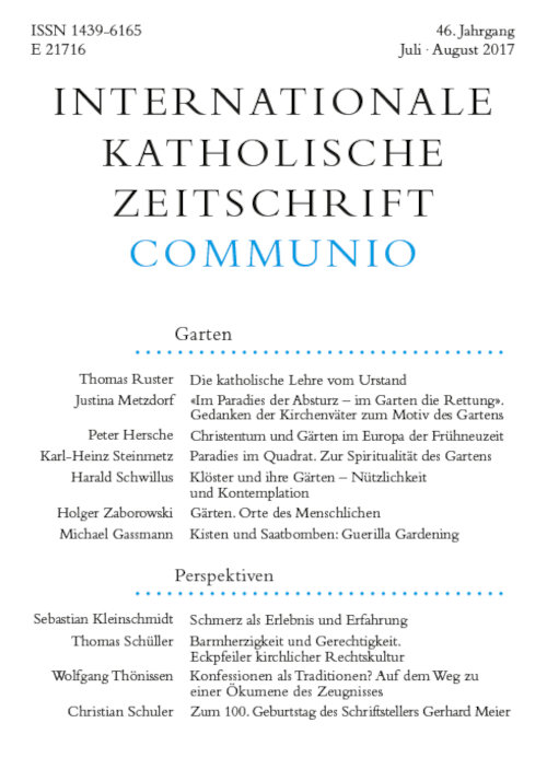 Titelseite Communio. Internationale katholische Zeitschrift 4/2017