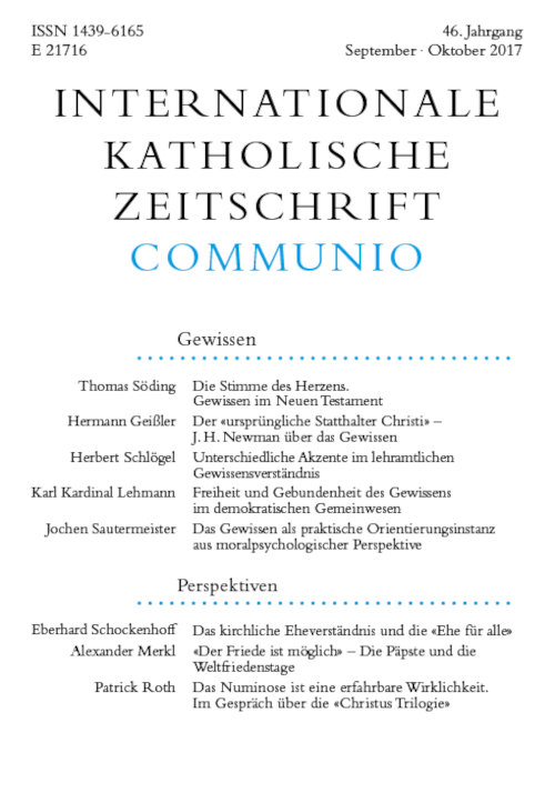 Titelseite Communio. Internationale katholische Zeitschrift 5/2017