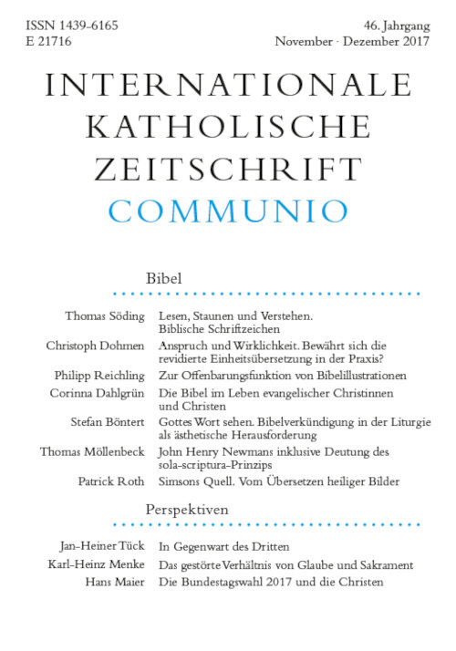 Communio. Internationale katholische Zeitschrift 6/2017