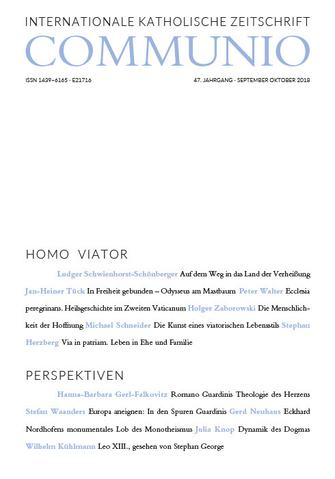 Titelseite Communio. Internationale katholische Zeitschrift 5/2018