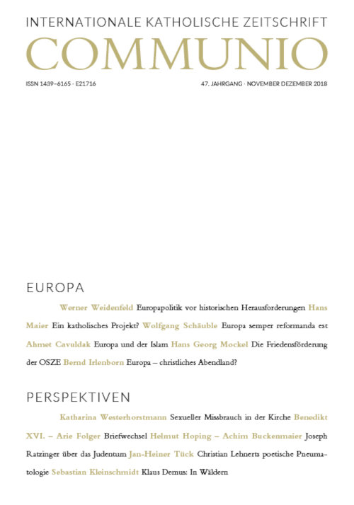 Titelseite Communio. Internationale katholische Zeitschrift 6/2018