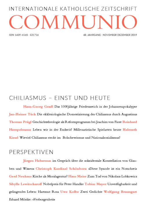 Titelseite Communio. Internationale katholische Zeitschrift 6/2019