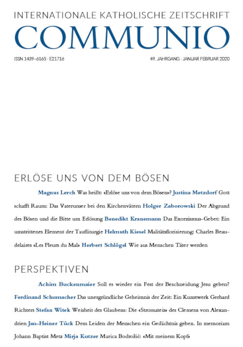 Titelseite Communio. Internationale katholische Zeitschrift 1/2020