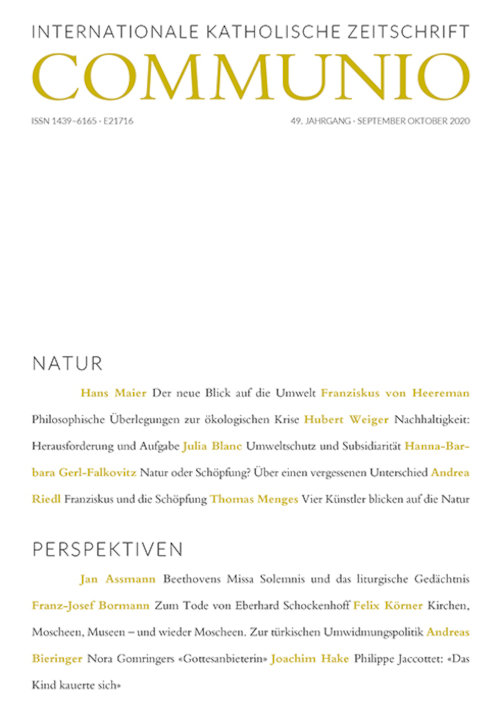 Titelseite Communio. Internationale katholische Zeitschrift 5/2020