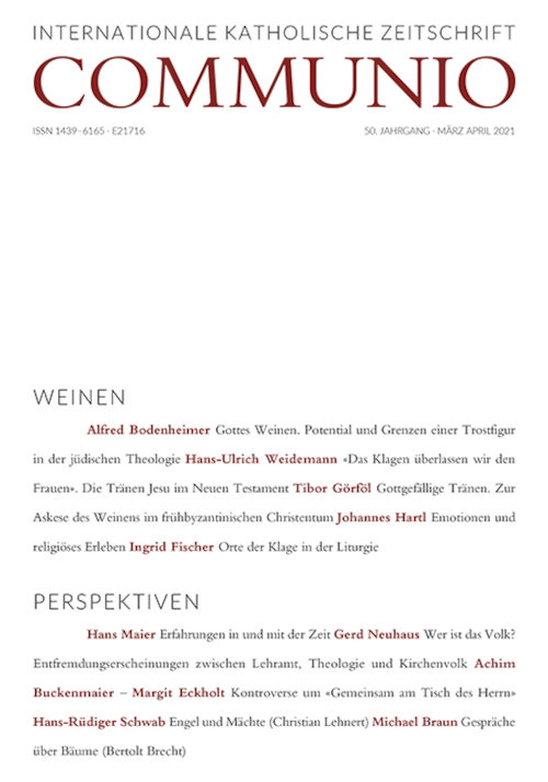 Titelseite Communio. Internationale katholische Zeitschrift 2/2021