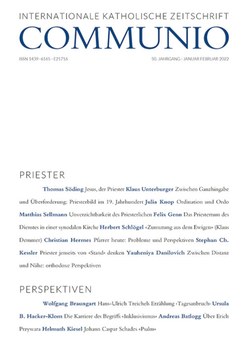 Titelseite Communio. Internationale katholische Zeitschrift 1/2022