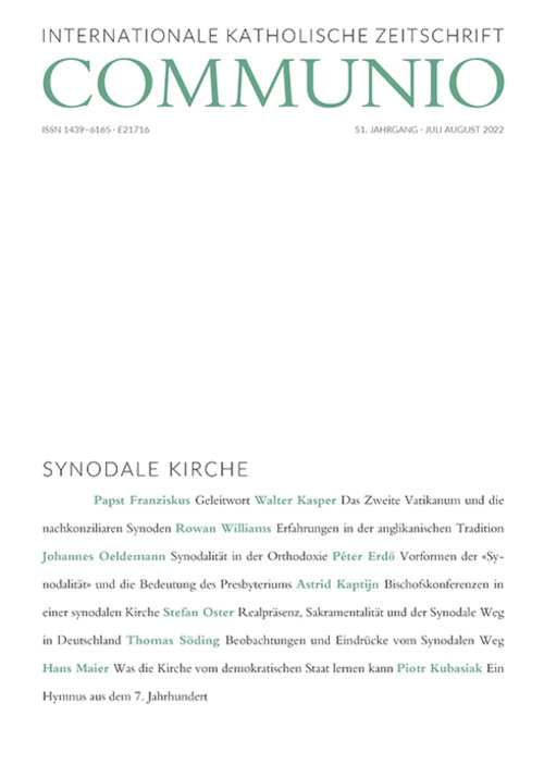 Titelseite Communio. Internationale katholische Zeitschrift 4/2022