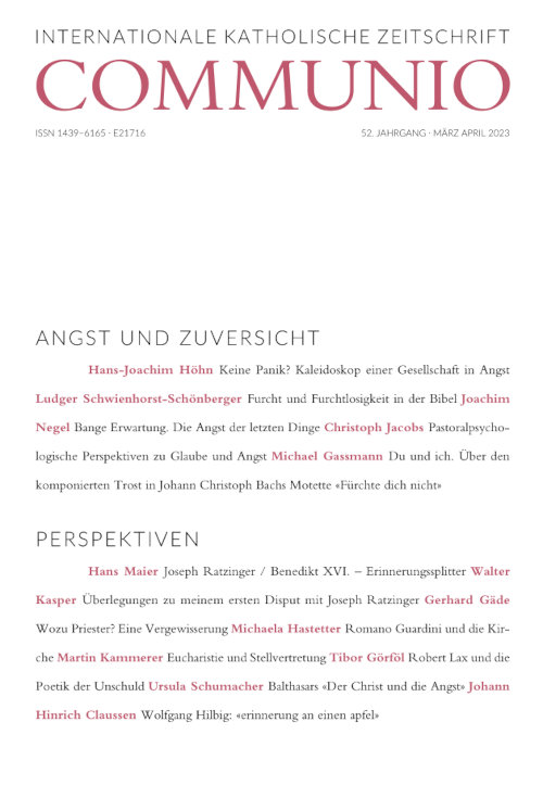 Communio. Internationale katholische Zeitschrift 2/2023