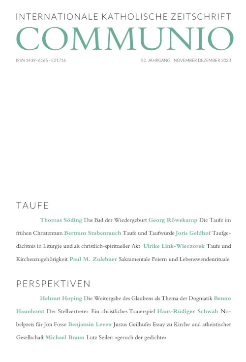 Titelseite Communio. Internationale katholische Zeitschrift 6/2023