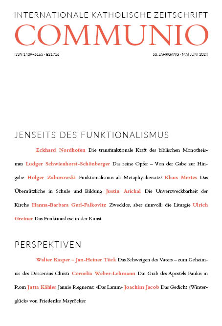Titelseite Communio. Internationale katholische Zeitschrift 3/2024