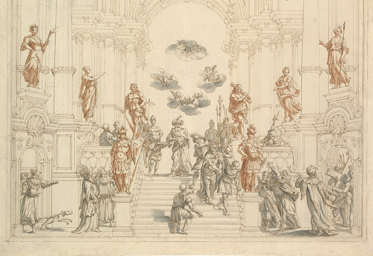 Giuseppe Galli da Bibbiena (1696–1757): Entwurf für ein Theatrum Sacrum, Zeichnung, Metropolitan Museum of Art
