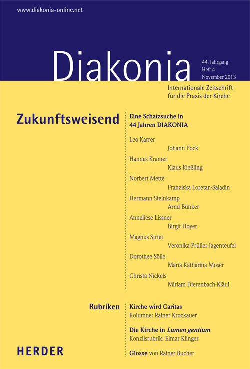 Titelseite: Diakonia. Internationale Zeitschrift für die Praxis der Kirche 44 (2013) Heft 4