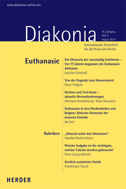 Titelseite: Diakonia. Internationale Zeitschrift für die Praxis der Kirche 45 (2014) Heft 3