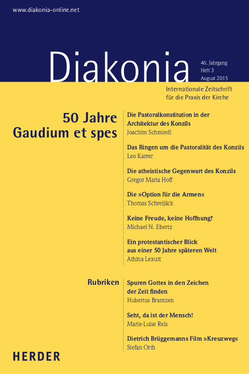 Titelseite: Diakonia. Internationale Zeitschrift für die Praxis der Kirche 46 (2015) Heft 3