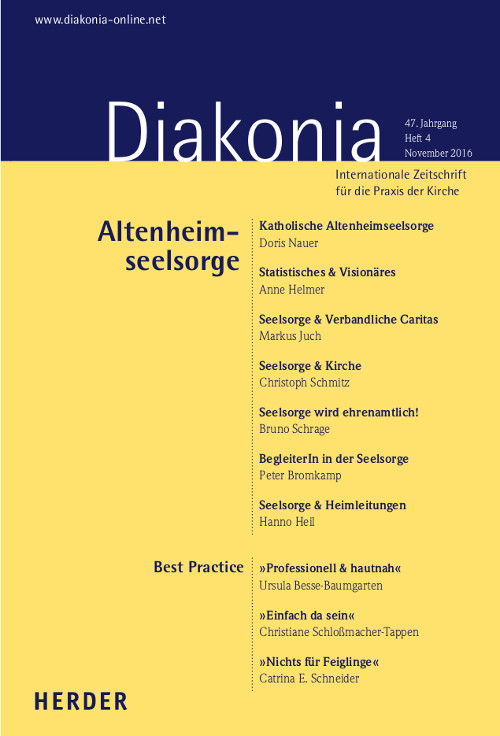 Diakonia. Internationale Zeitschrift für die Praxis der Kirche 47 (2016) Heft 4