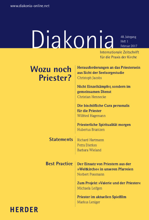 Titelseite: Diakonia. Internationale Zeitschrift für die Praxis der Kirche 48 (2017) Heft 1