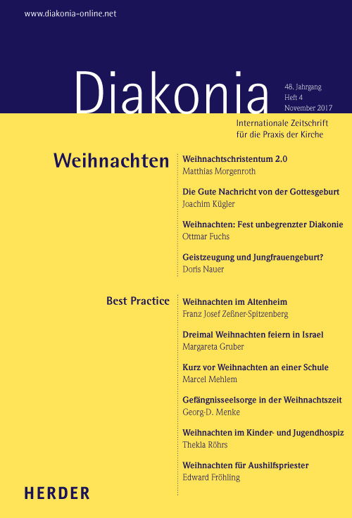 Titelseite: Diakonia. Internationale Zeitschrift für die Praxis der Kirche 48 (2017) Heft 4