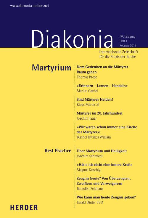 Diakonia. Internationale Zeitschrift für die Praxis der Kirche 49 (2018) Heft 1