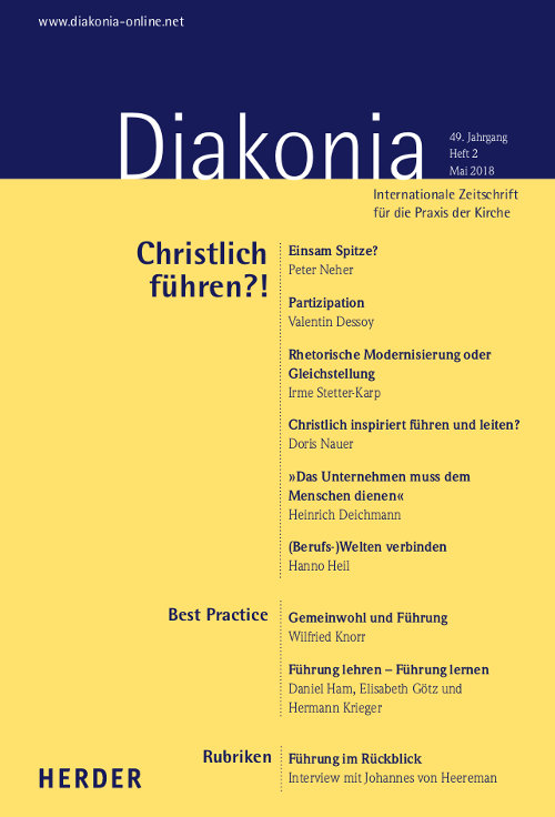 Diakonia. Internationale Zeitschrift für die Praxis der Kirche 49 (2018) Heft 2