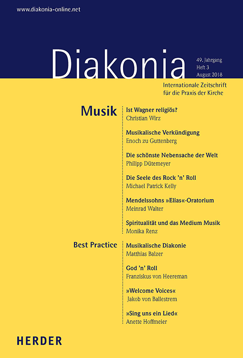 Titelseite: Diakonia. Internationale Zeitschrift für die Praxis der Kirche 49 (2018) Heft 3